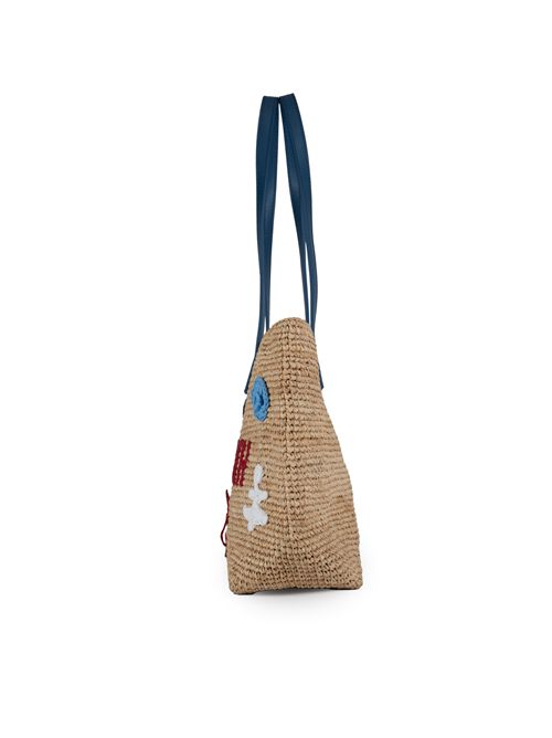 Borsa Raffia City Mid Marine Patch Mc2 Saint Barth | RAFFIA CITY MID01325H MARINE PATCH 1161 EMB